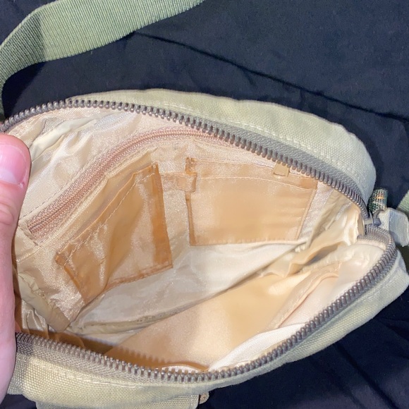 Olive Green Canvas Crossbody Bag - Picture 2 of 3